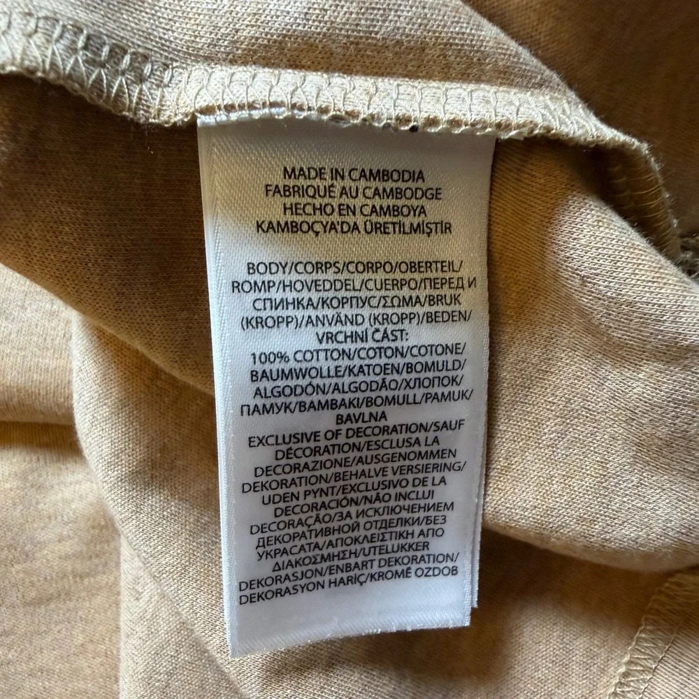 Polo Ralph Lauren Tee Shirt Mens 5XB Camel Tan Long Sleeve Cotton Flesh Pony New